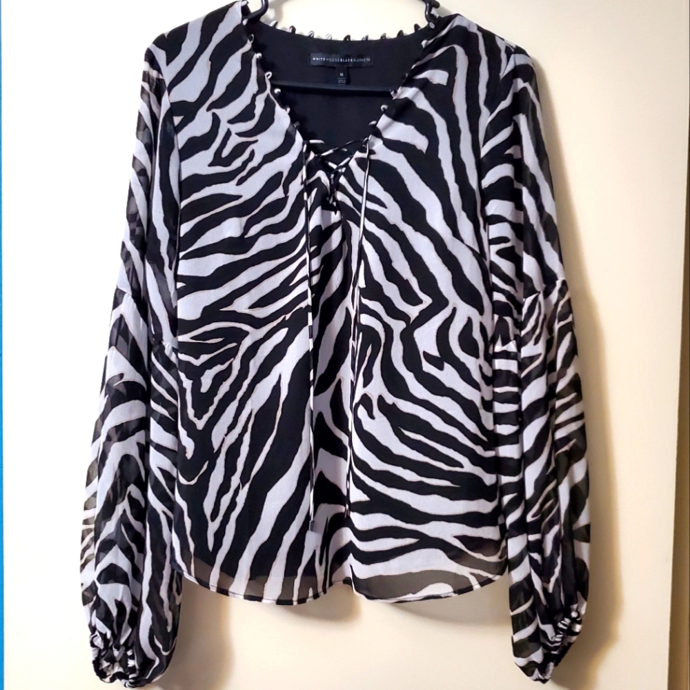 White House Black Market Zebra print Size M blouse
